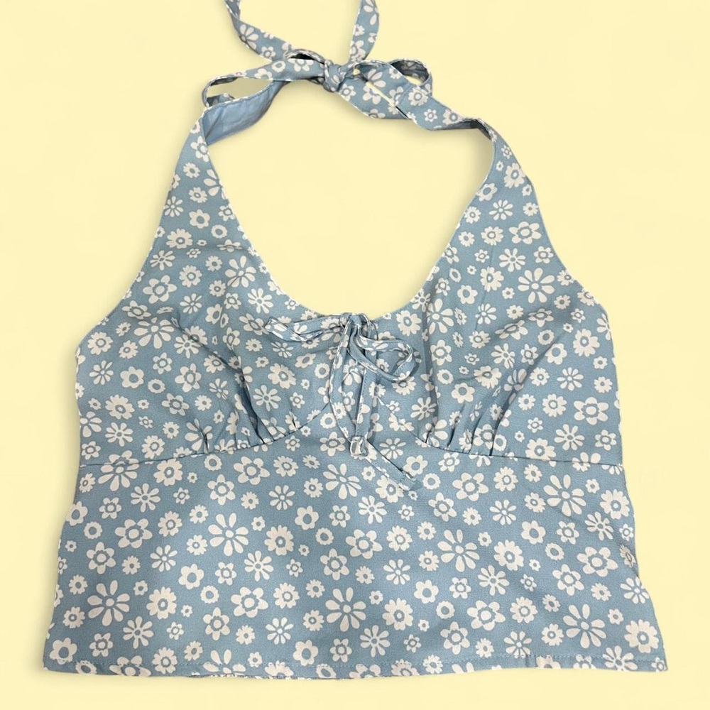 Floral Blue Halter Top